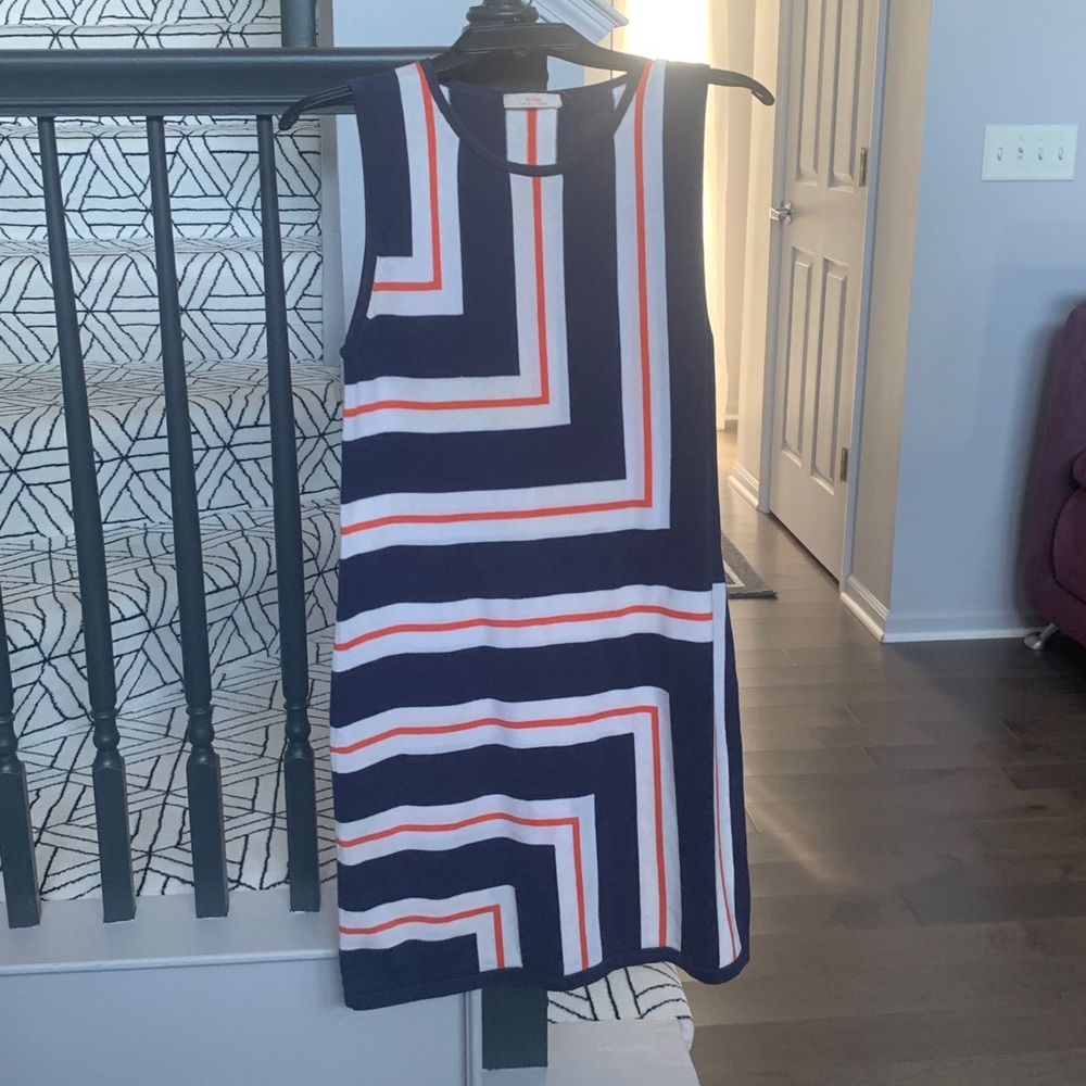Trina Turk Navy and Red Striped Dress